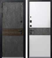 Центурион LUX-2 Чёрный муар+МДФ Серый камень+Миндаль рифленый-Кашемир белый+Серый камень